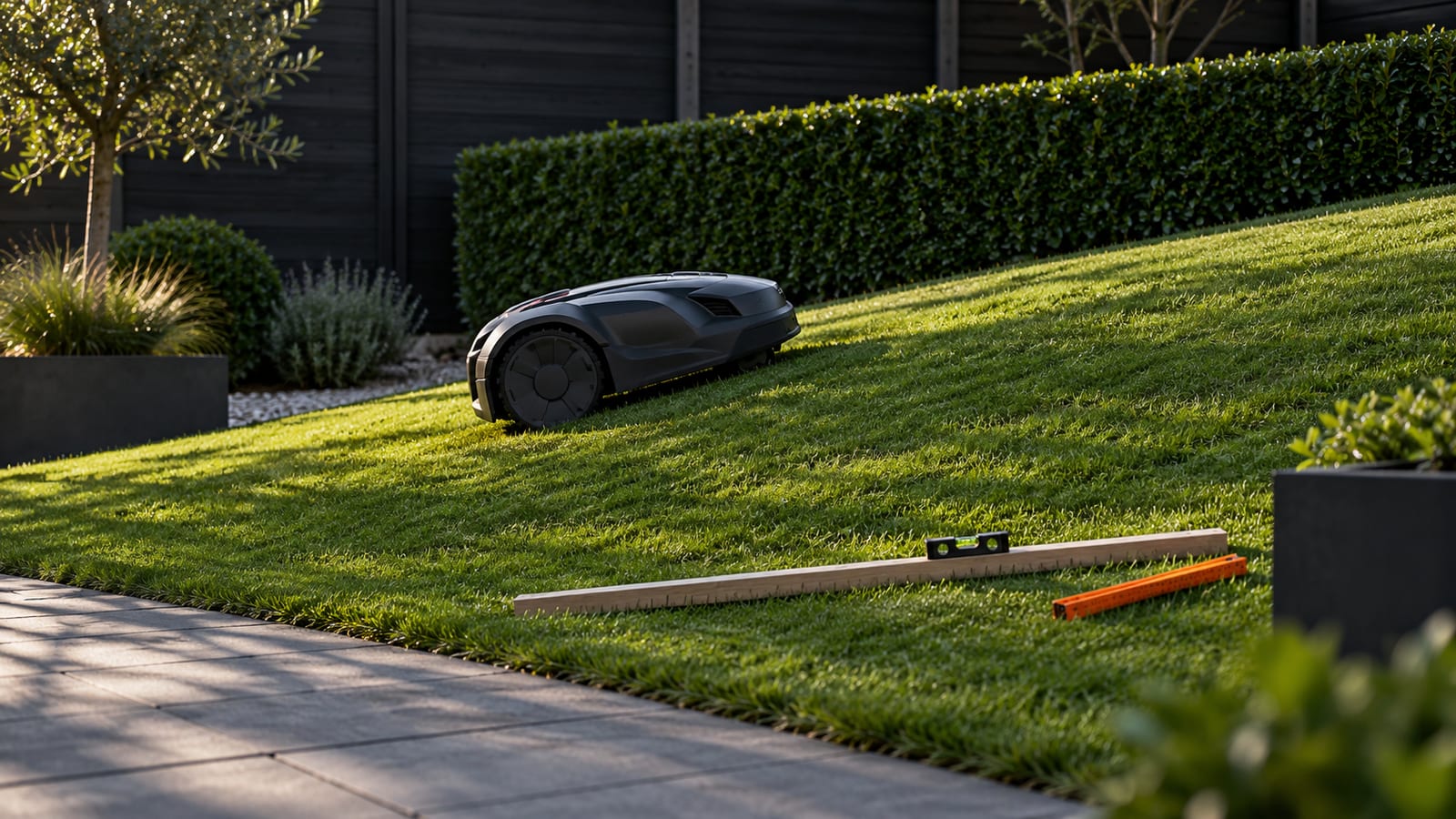 Robotmaaier op een helling: hoe steil mag het zijn?